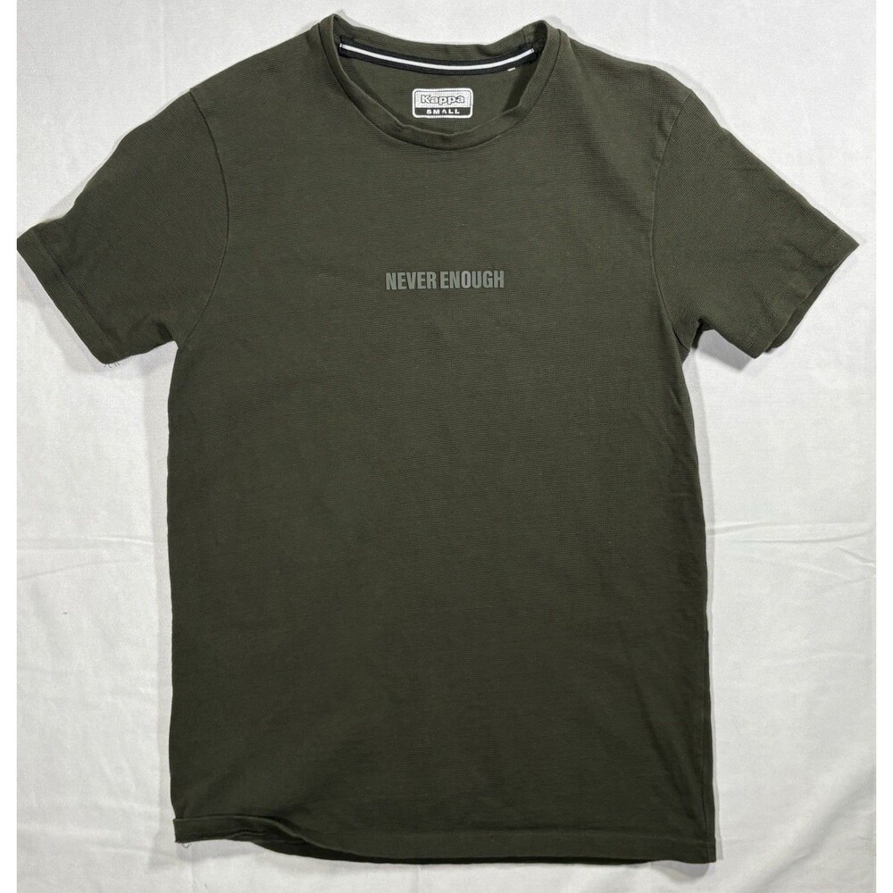 KAPPA Knitted T Shirt Men’s Small Olive NEVER ENOUGH